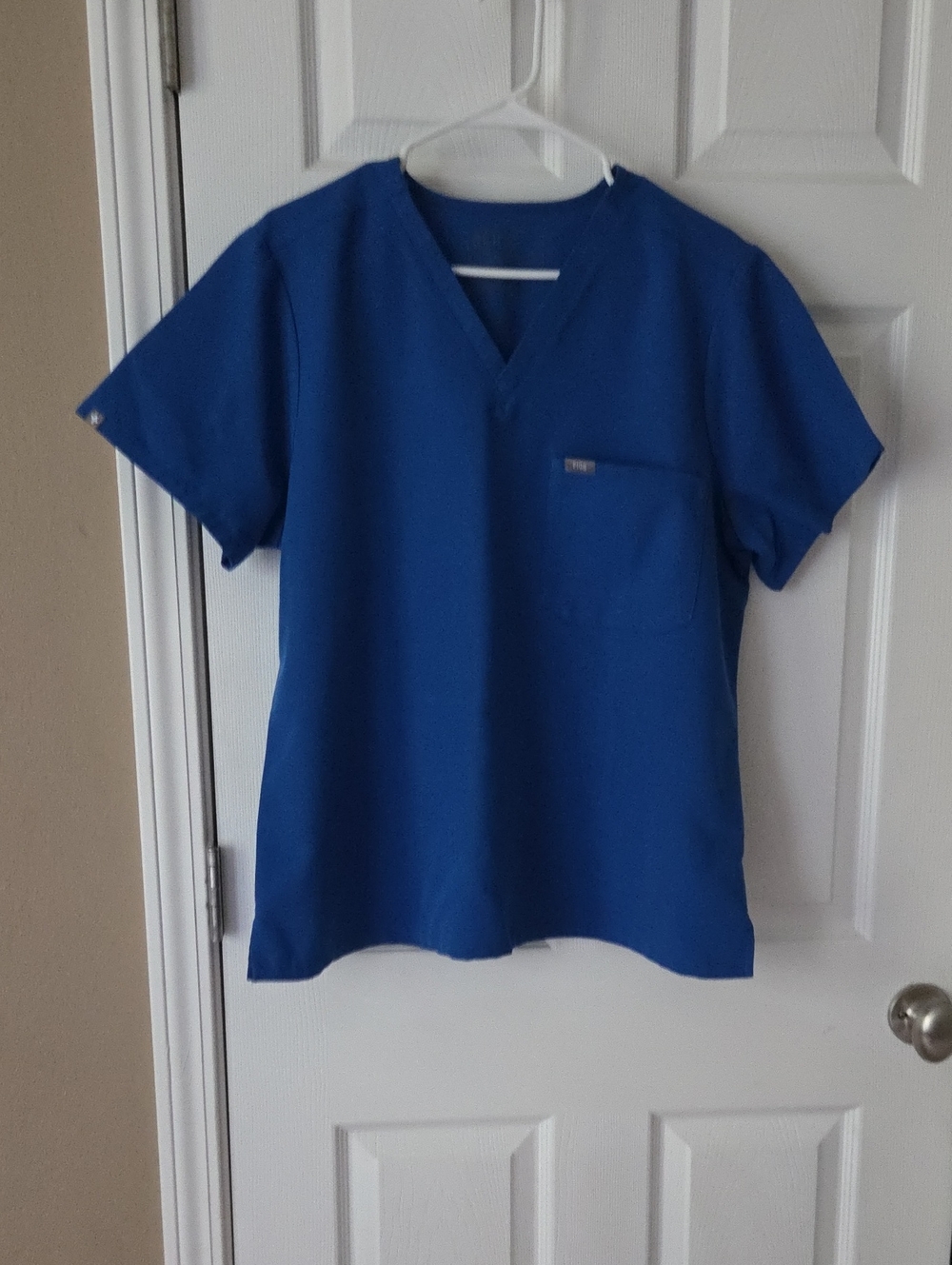 Figs Catalina Women's Royal Blue V-Neck Short Sleeve Scrub Top